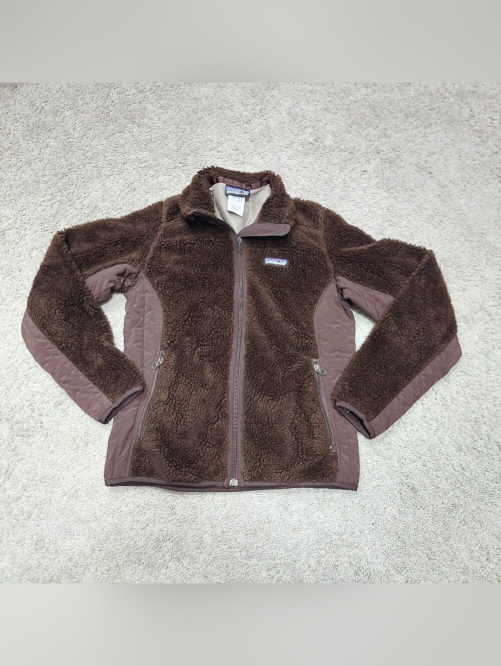 Patagonia Women's Classic Retro-X Deep Pile Brown Full Zip Fleece Jacket Small